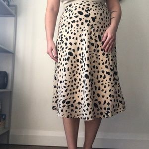 Animal print midi skirt